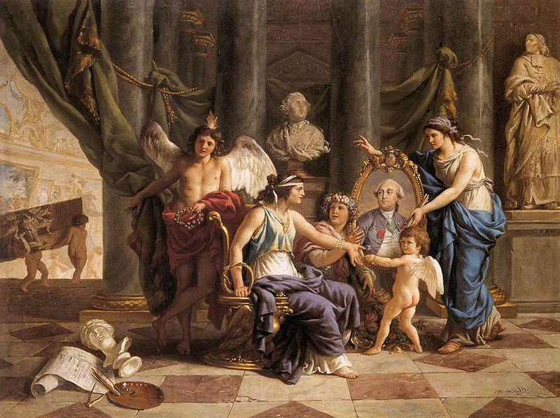 Louis Jean Francois Lagrenee Allegory on the Installation of the Museum in the Grande Galerie of the Louvre Norge oil painting art